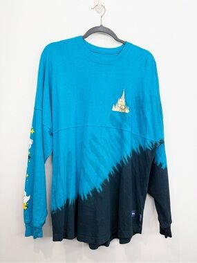 Disney Mickey & Friends Blue Tie Dye Long Sleeve Spirit Jersey Size Medium